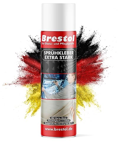 BRESTOL® Sprühkleber Extra Stark 500 ml – Industrielles Klebespray mit verstellbarem Sprühkopf – Schnelltrocknend & Präzise Dosierbar, Sprühkleber Schaumstoff, Holz, Metall, Kunststoff, etc. von Brestol