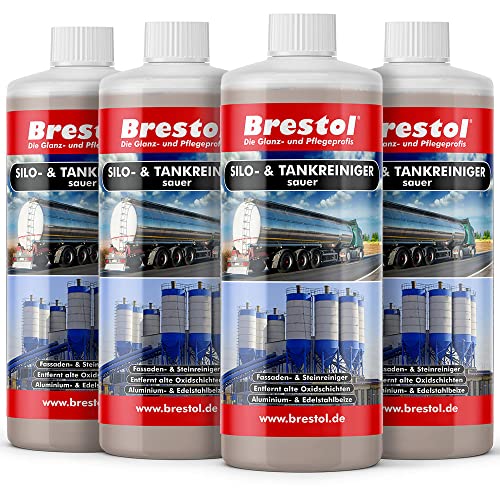 BRESTOL® Silo- & Tankreiniger sauer 4 Liter Konzentrat - Beize Edelstahlbeize Aluminiumbeize Fassadenreiniger Steinreiniger Aluminium Aktivator von Brestol