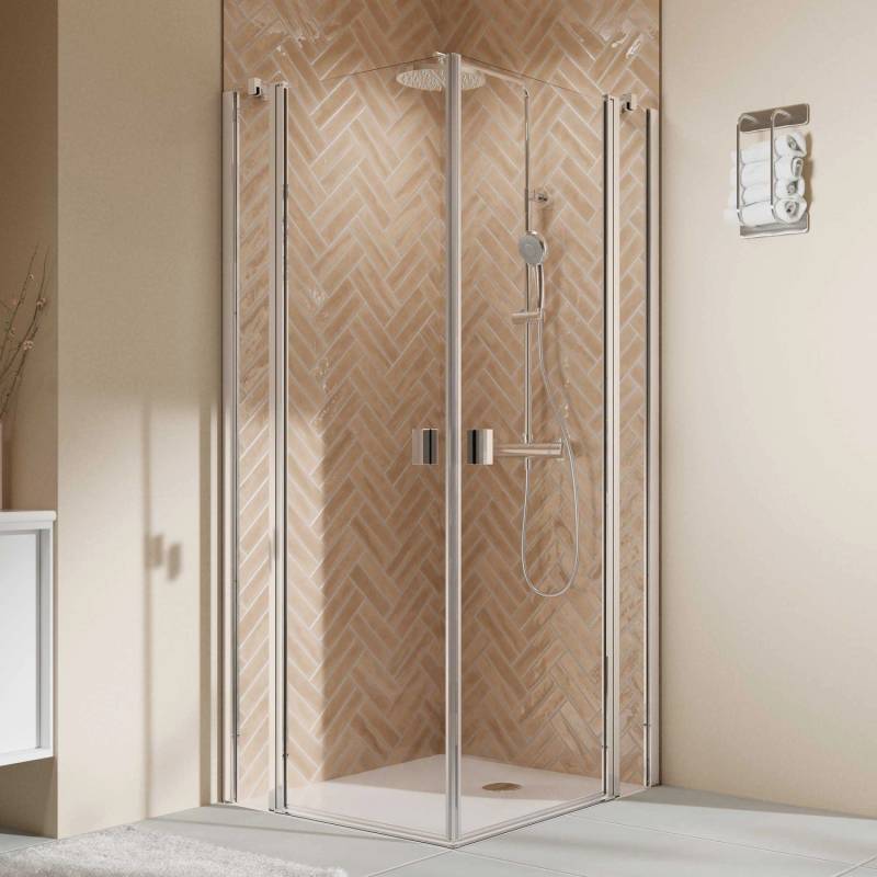 Breuer Duschkabine Elana 2.0 Eckeinstieg Drehtür mit Festteil Silber 200 x 80 cm Breuer Duschkabine Elana 2.0 Eckeinstieg Drehtür mit Festteil Silber 200 x 80 cm von Breuer