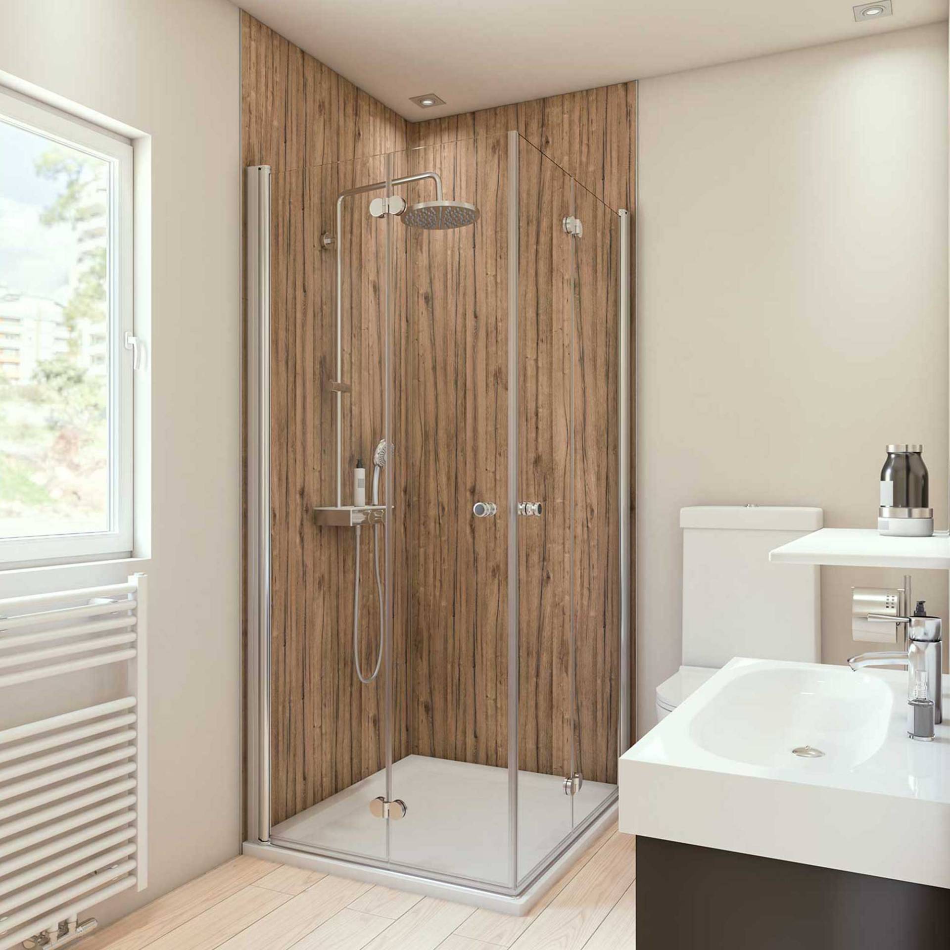 Breuer Duschrückwand Holzoptik Eiche 100 x 255 cm Breuer Duschrückwand Holzoptik Eiche 100 x 255 cm von Breuer