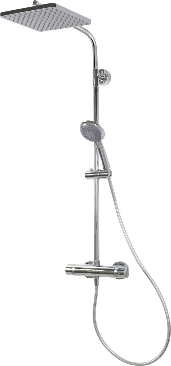 Breuer Duschsäule Aquamaxx 310 Thermostat Thermostat, verchromt, Kopfbrause eckig von Breuer