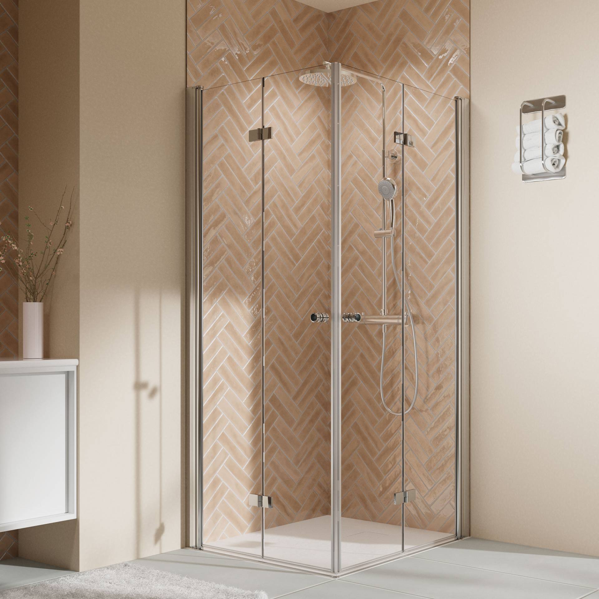Breuer Eckdusche mit Drehfalttür 'Elana 2.0' chromfarben 100 x 200 x 100 cm Breuer Eckdusche mit Drehfalttür 'Elana 2.0' chromfarben 100 x 200 x 100 cm von Breuer