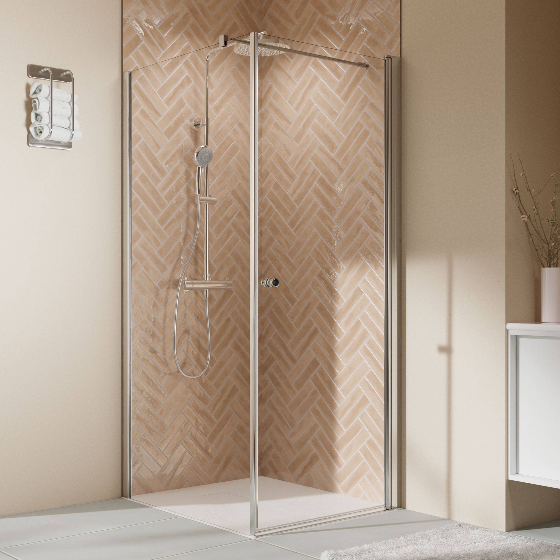 Breuer Seitenwand 'Elana 2.0' rund für Drehtür, Anschlag links, alu silbermatt, Klarglas hell, 90 cm Breuer Seitenwand 'Elana 2.0' rund für Drehtür, Anschlag links, alu silbermatt, Klarglas hell, 90 cm von Breuer