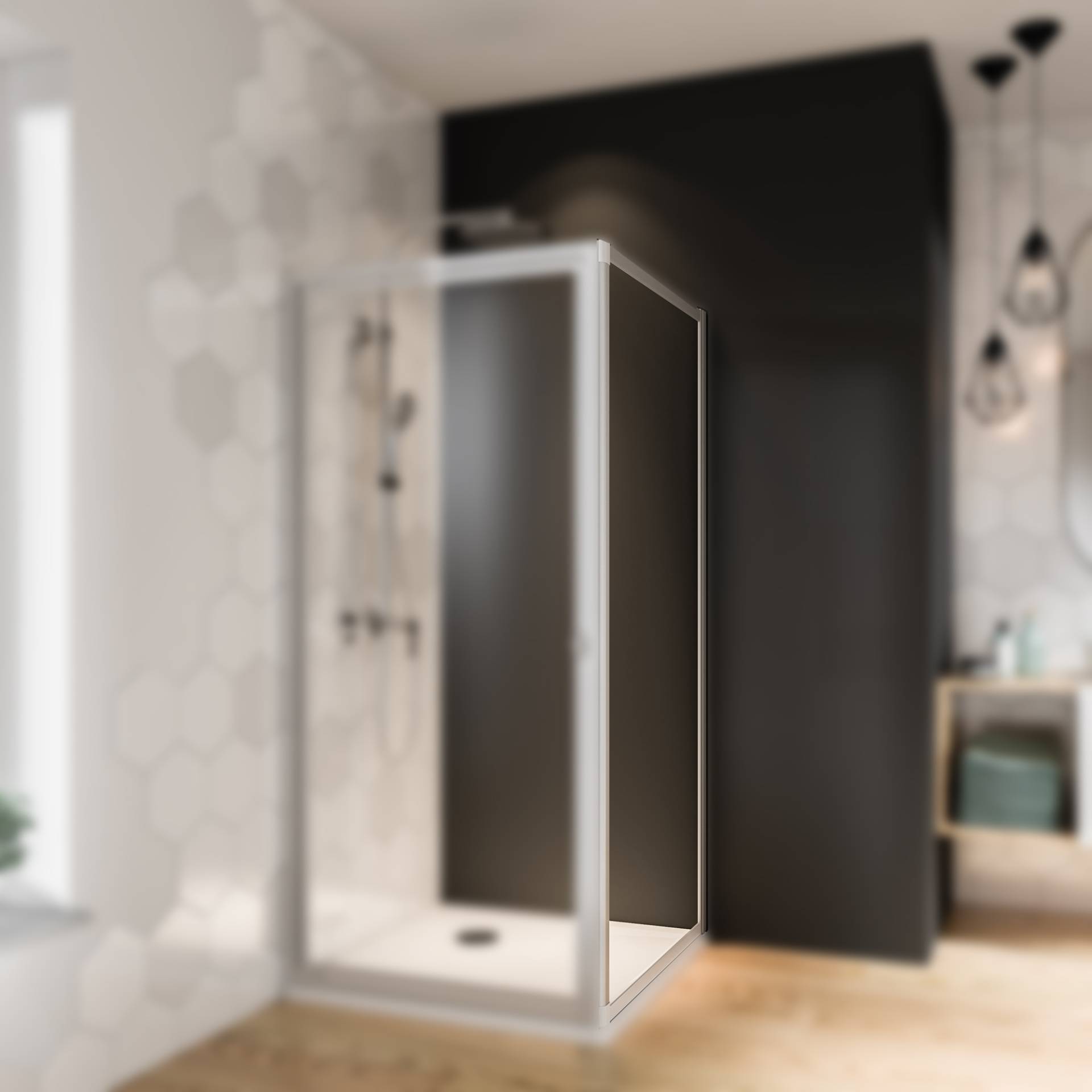 Breuer Seitenwand 'Fara4' silber matt 75 x 185 cm Breuer Seitenwand 'Fara4' silber matt 75 x 185 cm von Breuer