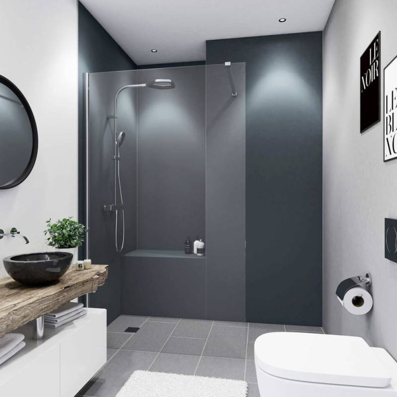 Breuer Duschrückwand Anthrazit Farbe 90x210x0,3 cm Breuer Duschrückwand Anthrazit Farbe 90x210x0,3 cm von Breuer