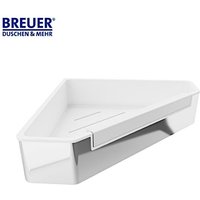 Moderner Duschkorb, Seifenkorb, Fünfeck, inkludierter Glasabzieher, Eckduschkorb - Chrom von Breuer