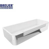 Breuer - Moderner Duschkorb Seifenkorb, rechteckig, inkludierter Glasabzieher, weiß chrom - Chrom von Breuer