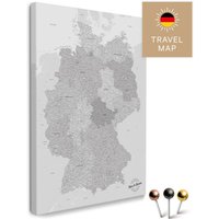 Deutschland-Karte Pinnwand Leinwand "Multicolor Grau" Mit Personalisierung | Zur Markierung Deiner Reiseziele Deutschland-Karte Pinnwand Leinwand "Multicolor Grau" Mit Personalisierung | Zur Markierung Deiner Reiseziele von BreuersWeltkarten