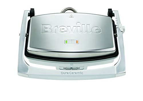 Breville DuraCeramic Sandwich/Panini-Toaster | Sandwichmaker im Café-Stil für 2 Scheiben | Edelstahl [VST071X] von Breville