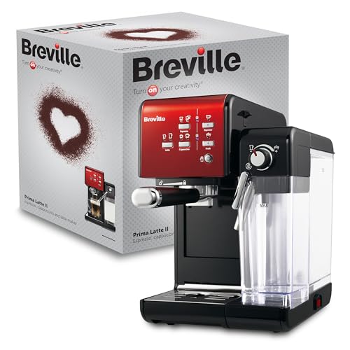 Breville Prima Latte II Espresso | Latte- und Cappuccino-Maschine | 15-bar-Profipumpe und Milchaufschäumer | Rot [VCF109X] von Breville