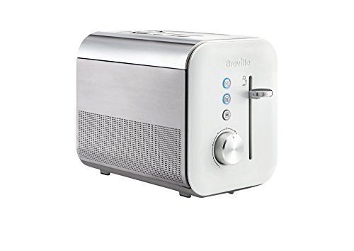 Breville Toaster für 2 Scheiben | „High Gloss“-Kollektion | mit einstellbarem Toasten/Anheben-Mechanismus | Weiß [VTT676] von Breville