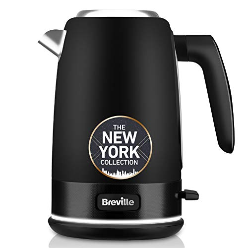 Breville elektrischer Wasserkocher | 1,7 l | 8 Tassen | 3 kW für schnelles Erhitzen | „New York“-Kollektion | Schwarz [VKT146X] von Breville