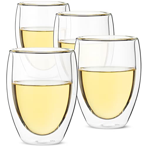 BTaT Doppelwandige Weingläser, 4 Stück, 350 ml, Weinglas, doppelwandige Glasbecher BTaT Doppelwandige Weingläser, 4 Stück, 350 ml, Weinglas, doppelwandige Glasbecher von Brew To A Tea