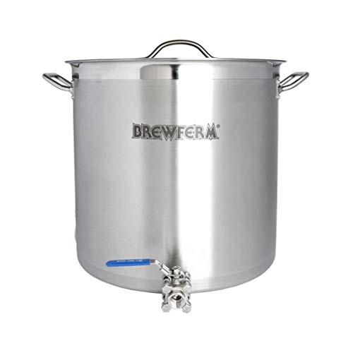 Brewferm® Braukessel 50L mit Kugelhahn - Edelstahl, geeignet für alle Herdarten, ergonomische Griffe, verstärkter Schüttrand, Bier brauen von Brewferm