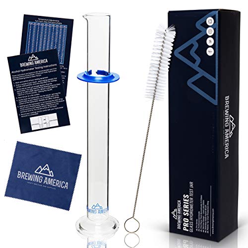 Glass Hydrometer Test Tube Jar - Engineered Beaker for Specific Gravity Beverages, Distilled Alcohol, Moonshine, Homebrew Beer, Home Wine Making Kits. Borosilicate Cylinder von Brewing America