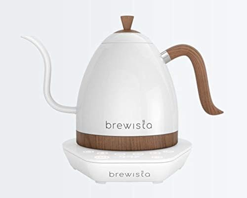 Brewista Artisan Pearl Weiß und weißer Sockel | Wasserkocher | Schwanenhalsauslauf | Temperaturregelung | Slow Coffee Barista | 1,0 L von Brewista