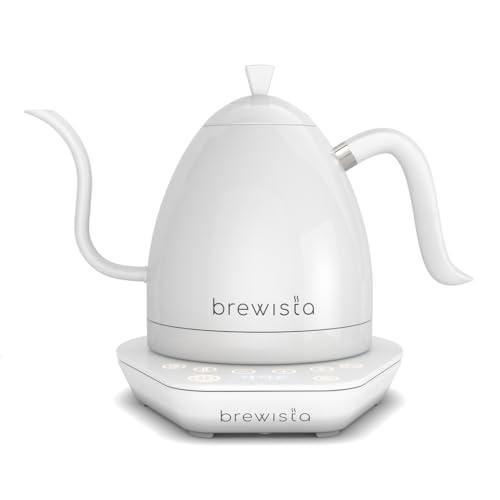 Brewista Artisan White/White | Wasserkocher | Schwanenhalsauslauf | Temperaturregelung | Slow Coffee Barista | 1,0 L (Wasserkocher, White) von Brewista