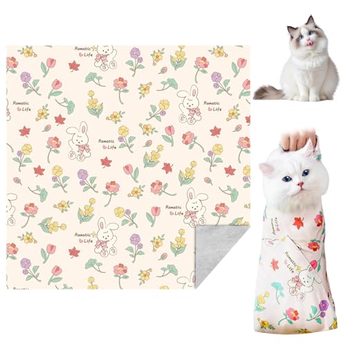 Brewlix Katzenwickel zum Schneiden, Katzenpflegetasche, 55x55cm Selbstklebende Katzenfessel, Multifunktionales Haustierwerkzeug Katzen Zubehör Cat Grooming Wrap for Cutting Nails(Blumen) Brewlix Katzenwickel zum Schneiden, Katzenpflegetasche, 55x55cm Selbstklebende Katzenfessel, Multifunktionales Haustierwerkzeug Katzen Zubehör Cat Grooming Wrap for Cutting Nails(Blumen) von Brewlix