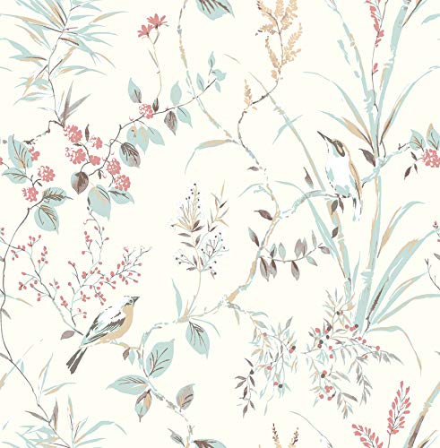 Brewster Home Fashions UW25886 Mariko Cream Botanical Wallpaper Tapete, blau von Brewster Home Fashions