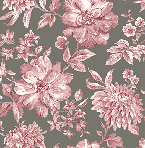 Brewster UW25897 Gabriela Rasberry Floral Wallpaper Tapete, Rose von Brewster