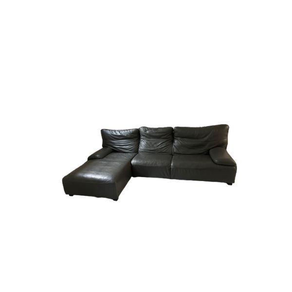 4-Sitzer Ledersofa mit Chaiselongue, Brianform von Brianform
