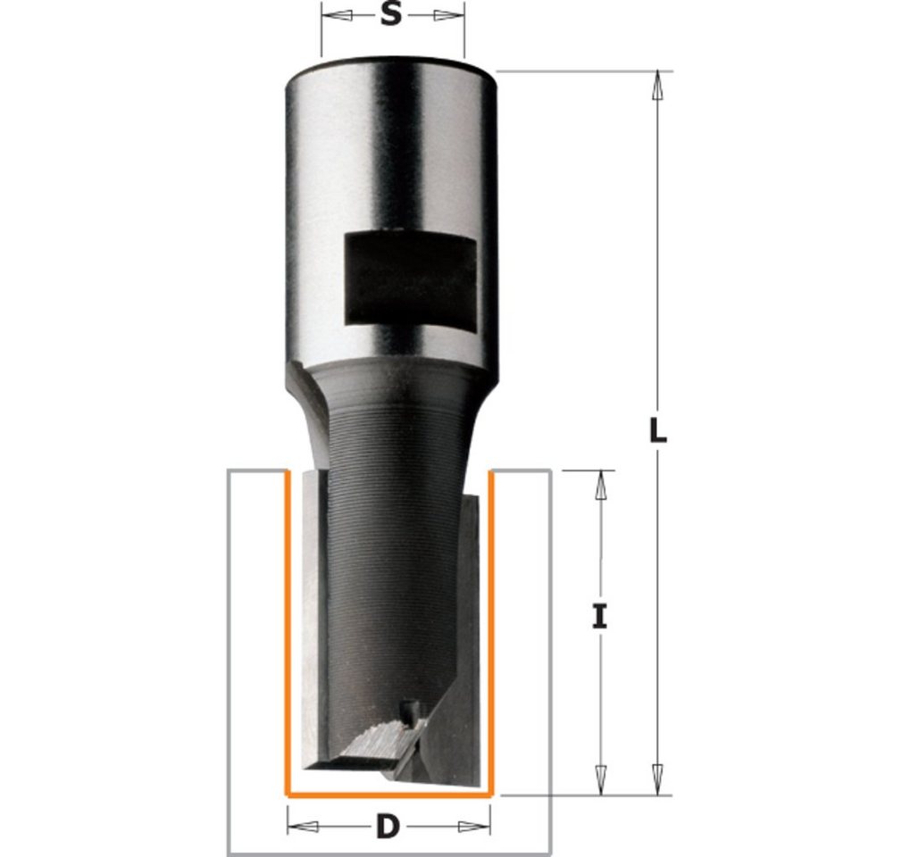 Briani Nutfräser Nutfräser mit Innengewinde M10 25x25x60mm von Briani