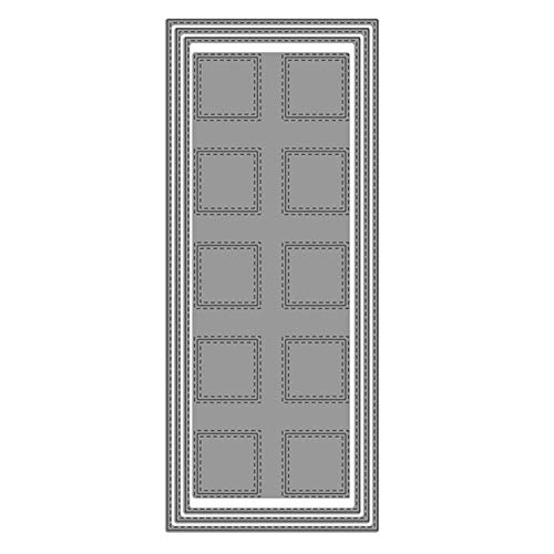 4 Stück Scrapbooking Prägeschablonen, gRechteckige Gitterhintergrund Stanzmaschine Stanzschablone, Kohlenstoffstahl Sterben für DIY Scrapbooking Sammelalbum Karten Deko House Cutting Dies von Briartw