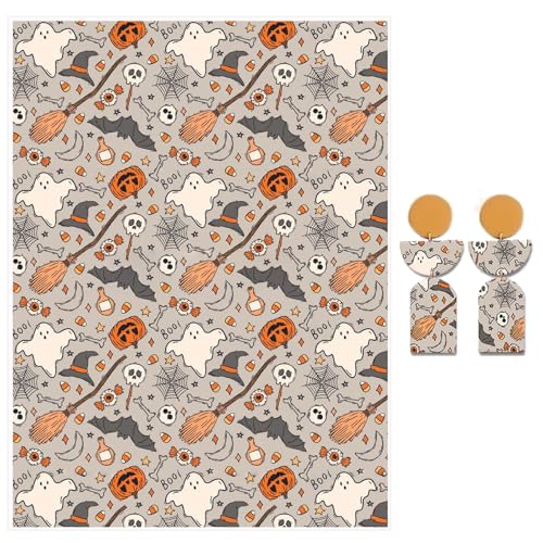 Briartw 10 Blatt Polymer-Ton-Transferpapier mit Halloween-Muster, 10 x 14,8 cm, Polymer-Ton, Transferblätter für DIY-Ton, Schmuckherstellung, Einweg-Aufkleber von Briartw