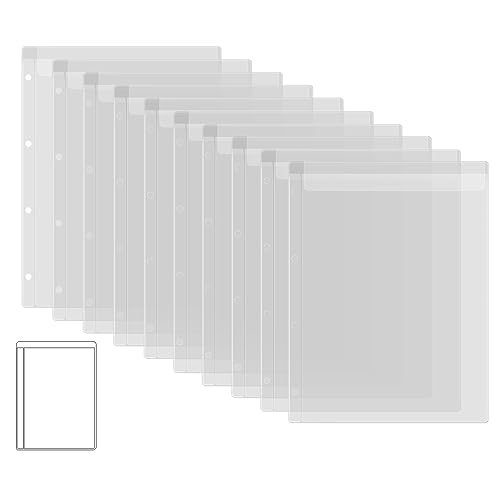 Briartw 10 Seitenschutzhüllen, Einlagen mit einer Tasche, für A4-Größe, 4-Loch-Bindermappe für Stanzformen und Briefmarken, wasserfeste, transparente PVC-Tüten zur Aufbewahrung von Bastelbedarf, Briartw 10 Seitenschutzhüllen, Einlagen mit einer Tasche, für A4-Größe, 4-Loch-Bindermappe für Stanzformen und Briefmarken, wasserfeste, transparente PVC-Tüten zur Aufbewahrung von Bastelbedarf, von Briartw