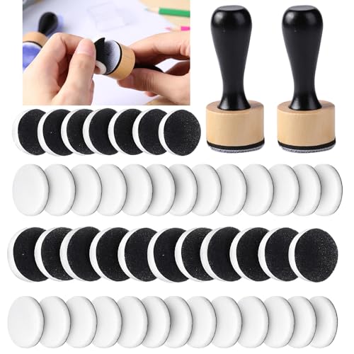 Briartw 46 Packungen Mini-Tintenmischwerkzeug mit Schaumstoff-Set, 2 runde Alkoholtinte Mini-Applikatorwerkzeuge und 44 Ersatzschwamm, flache Schaumstoff-Pads, Kunstzubehör für Distressing Blending Briartw 46 Packungen Mini-Tintenmischwerkzeug mit Schaumstoff-Set, 2 runde Alkoholtinte Mini-Applikatorwerkzeuge und 44 Ersatzschwamm, flache Schaumstoff-Pads, Kunstzubehör für Distressing Blending von Briartw