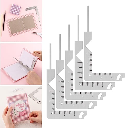 Briartw Bucheinband-Anleitung, 5 Stück/Packung, 5-in-1 Buchbinder-Werkzeug aus Edelstahl, Metall, zum Herstellen von Buchumschlägen, Erstellen von Buchumschlägen aus Spanplatten, einfaches Hinzufügen von Briartw