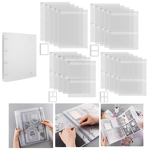 Briartw Bastelaufbewahrungs-Organizer, 1 A4-Stanzschablonen-Set und 20 Einsätze, Einsätze mit einem, zwei, drei, vier Taschen zur Aufbewahrung von Bastelbedarf, Karton, Aufkleber, Stempel, Briartw Bastelaufbewahrungs-Organizer, 1 A4-Stanzschablonen-Set und 20 Einsätze, Einsätze mit einem, zwei, drei, vier Taschen zur Aufbewahrung von Bastelbedarf, Karton, Aufkleber, Stempel, von Briartw