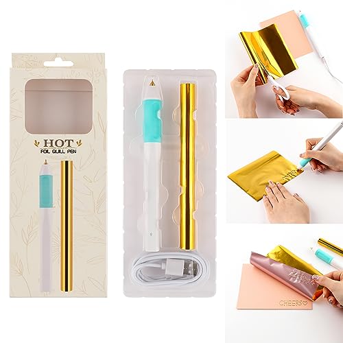 Briartw Bastelstift-Werkzeug, beheizte Folienstifte und goldschimmernde Heißfolien-Rollen-Sets, wärmeaktiver Stift, USB-5 V, schreiben, zeichnen, verfolgen und schablonen Sie Ihren Weg zu glänzender, Briartw Bastelstift-Werkzeug, beheizte Folienstifte und goldschimmernde Heißfolien-Rollen-Sets, wärmeaktiver Stift, USB-5 V, schreiben, zeichnen, verfolgen und schablonen Sie Ihren Weg zu glänzender, von Briartw