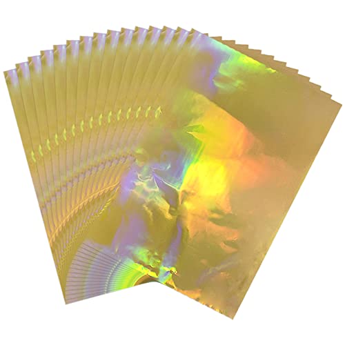 Briartw Holografisches goldenes Heißfolienpapier, 20 x 29 cm pro Blatt, 50 Blatt, Toner reaktiv, ideal für Handwerk, Kartenherstellung, Scrapbooking Briartw Holografisches goldenes Heißfolienpapier, 20 x 29 cm pro Blatt, 50 Blatt, Toner reaktiv, ideal für Handwerk, Kartenherstellung, Scrapbooking von Briartw