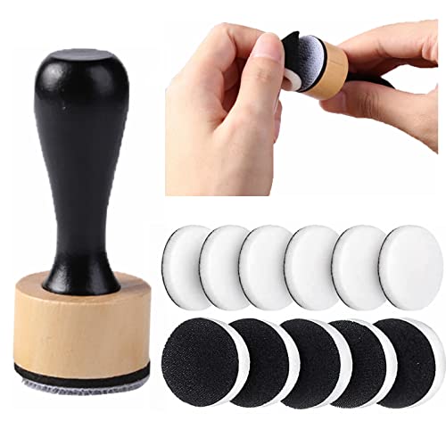 Briartw Mini Round Ink Blending Tool with Foams Replacement Refill Foam Set 1 Tool and 12 Foams Scrapbooking Painting Drawing Art Supplies Handle Ink Tools Embossing Schablonen von Briartw