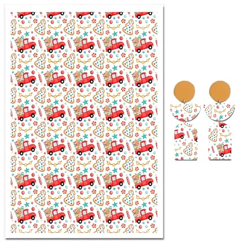 Briartw Polymer-Ton-Transferpapier – pro Blatt, 14 x 10 cm, wasserlösliche Transferblätter für DIY Ton, Schmuckherstellung, Einwegaufkleber – Frohe Weihnachten von Briartw
