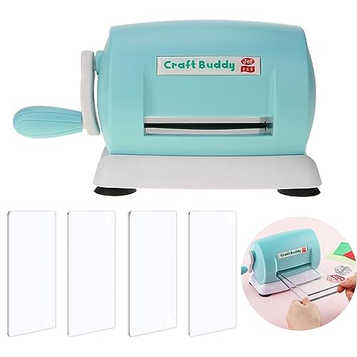 Briartw Stanzmaschine, Mini-Stanzmaschine und 2 Paar kleine Schneidpads, manuelle Pressmaschine, Schneidemaschinen zum Basteln, blaue Mini-Handstanzmaschine von Briartw