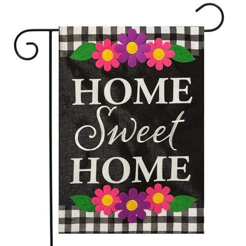 Home Sweet Home Flowers Everyday Jute-Gartenflagge, 45,7 x 31,8 cm Briarwood Lane von Briarwood Lane