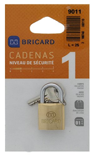 BRICARD 9011 Vorhängeschloss Messing Klassische 25 mm HENKEL Normal von Bricard