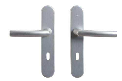 Bricard 1 Paar Türgriffe 7E8070 Osmose 2 Schlüssel L-silber eloxiert für Zimmertür, Innentür mit Schlüssel. von Bricard