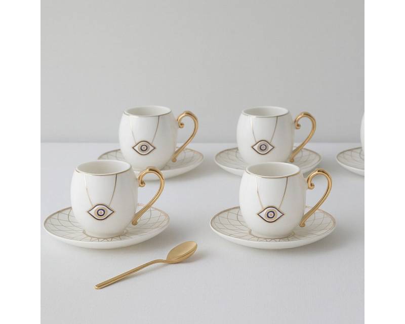 Bricard Espressotasse Espresso Set 12 Teilig Weiss Keramik von Bricard