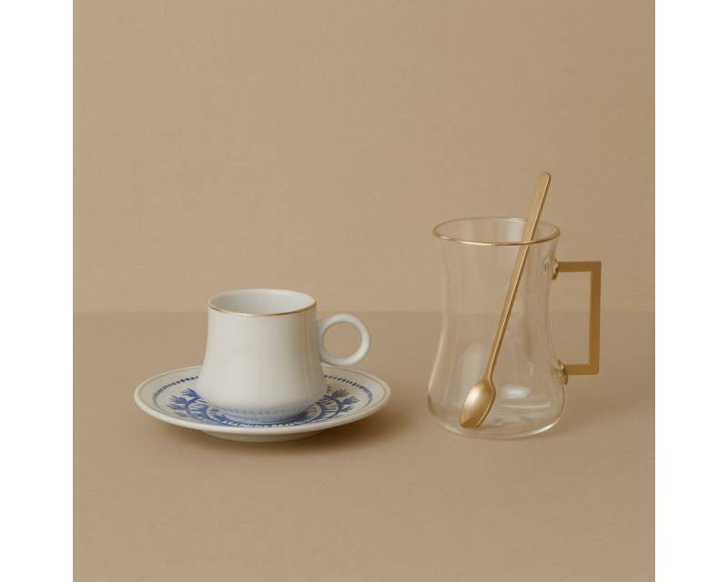 Bricard Espressotasse Tee-Espresso Set 24-teilig Blau Keramik von Bricard
