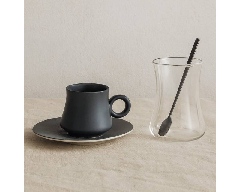 Bricard Espressotasse Tee-Espresso Set 24 teilig Grau Silber von Bricard
