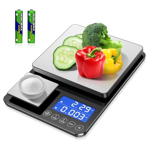 BRICH Feinwaage Küche & Digitale Küchenwaage mit Dual Plattform: Präzise 15kg/1g & 500g/0,01g Messung, Tara- und Summierfunktion, 7 Einheiten - Ideal für Kochen, Backen und Küchenprofi BRICH Feinwaage Küche & Digitale Küchenwaage mit Dual Plattform: Präzise 15kg/1g & 500g/0,01g Messung, Tara- und Summierfunktion, 7 Einheiten - Ideal für Kochen, Backen und Küchenprofi von Brich