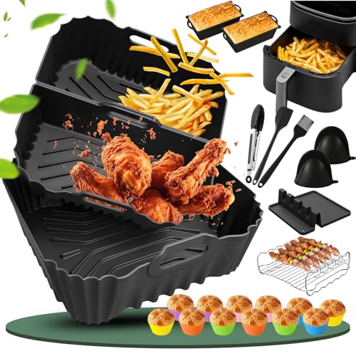 heißluftfritteuse Backformen für COSORI Airfryer Silikonform Grillrost Toastbox aus hitzebeständigem Silikon Küchenzange Kuchenform usw Kompatibel Dual Basket CAF-DC601-KEU Serie 6L heißluftfritteuse Backformen für COSORI Airfryer Silikonform Grillrost Toastbox aus hitzebeständigem Silikon Küchenzange Kuchenform usw Kompatibel Dual Basket CAF-DC601-KEU Serie 6L von Brich