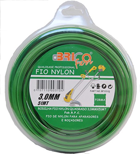 bricoferr bf101q – Faden Motorsense Nylon Profil quadratisch 3 mm x 56 m) von Bricoferr