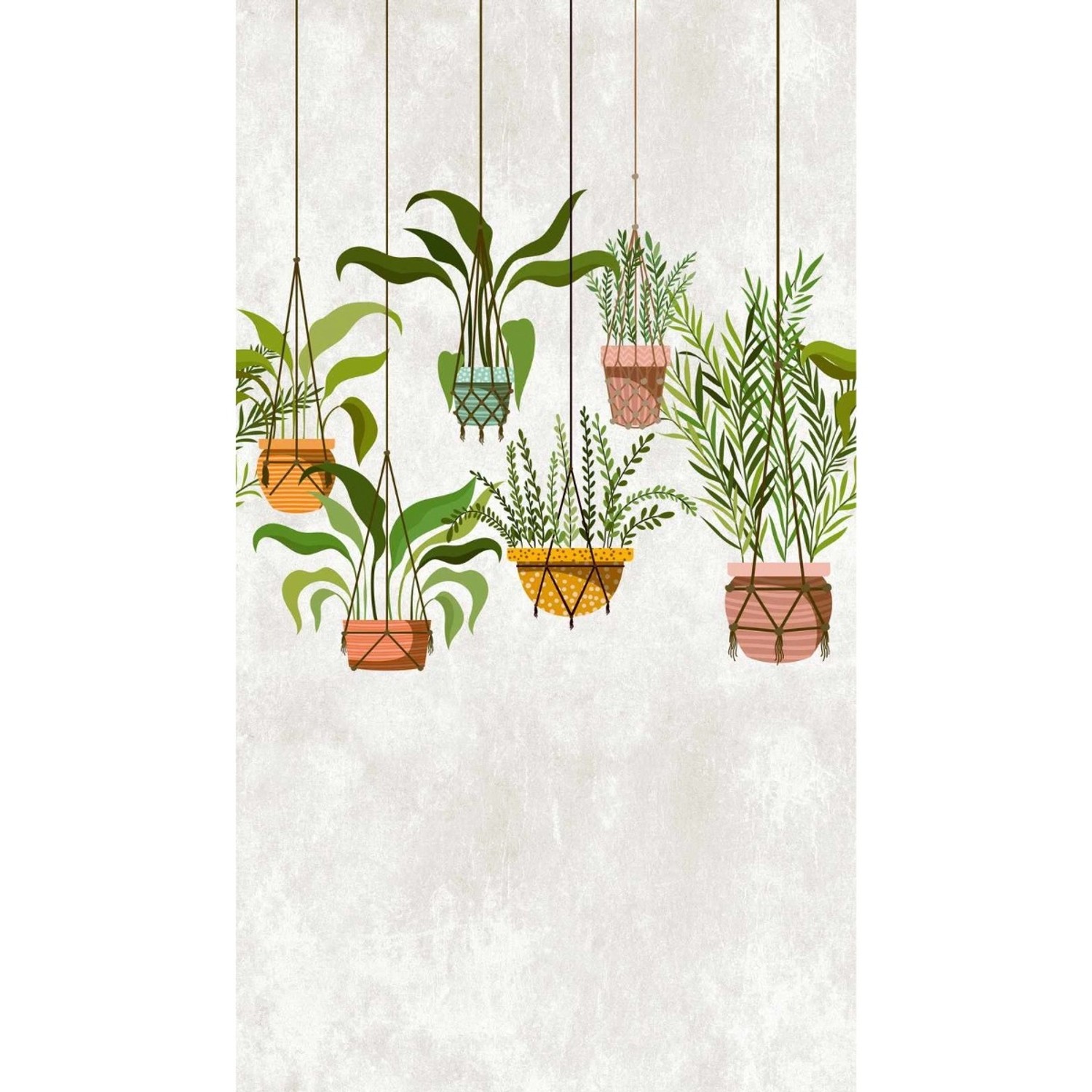 Bricoflor 3D Tapete mit Blumentöpfen Boho Vliestapete in Betonoptik mit Pflanzen Ideal für Wohnzimmer und Schlafzimmer von Bricoflor