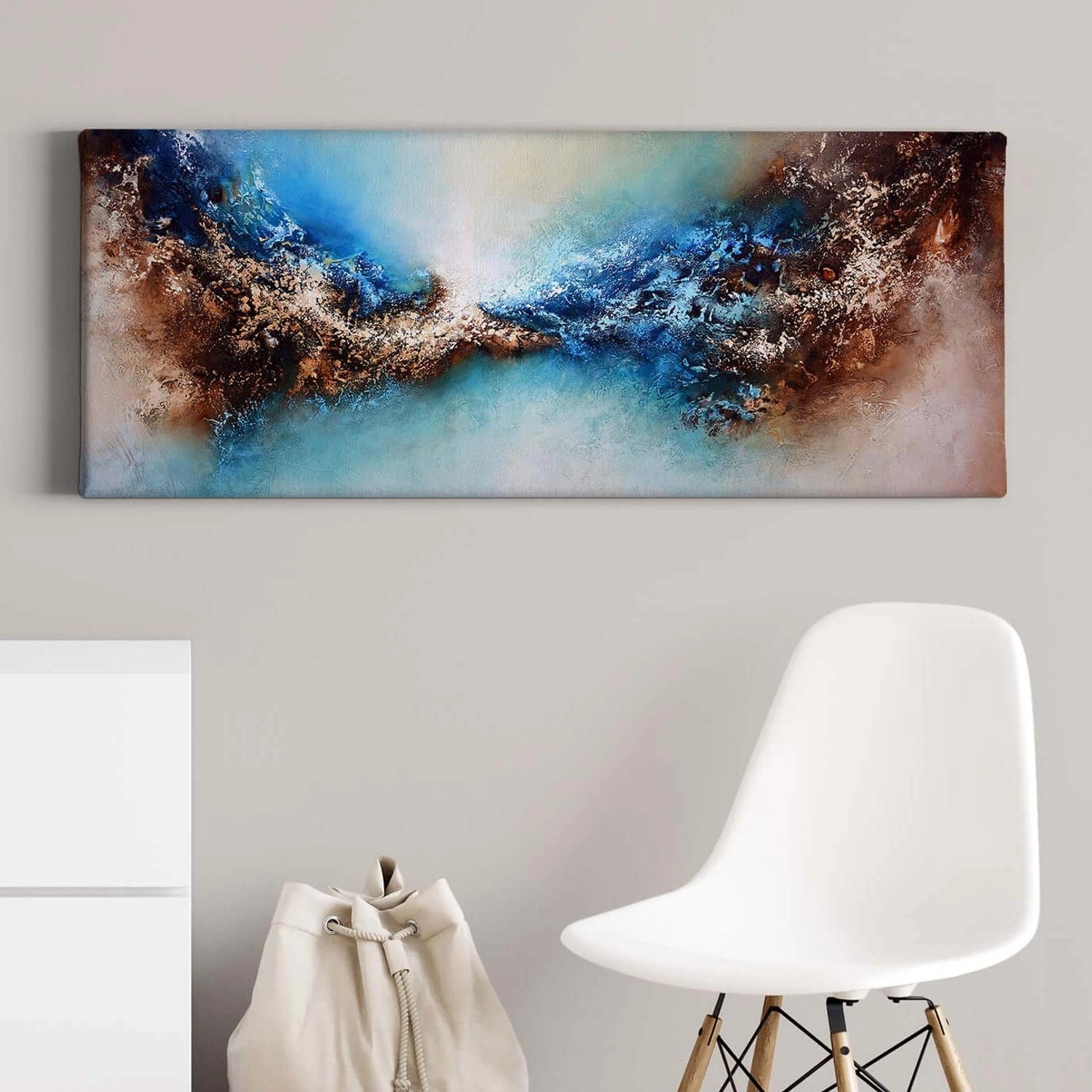 Bricoflor Abstraktes Leinwandbild In Blau Und Braun Moderne Kunst Leinwand Bild In Space Optik Ausgefallenes Wandbild Mit Weltraum Motiv Bricoflor Abstraktes Leinwandbild In Blau Und Braun Moderne Kunst Leinwand Bild In Space Optik Ausgefallenes Wandbild Mit Weltraum Motiv von Bricoflor