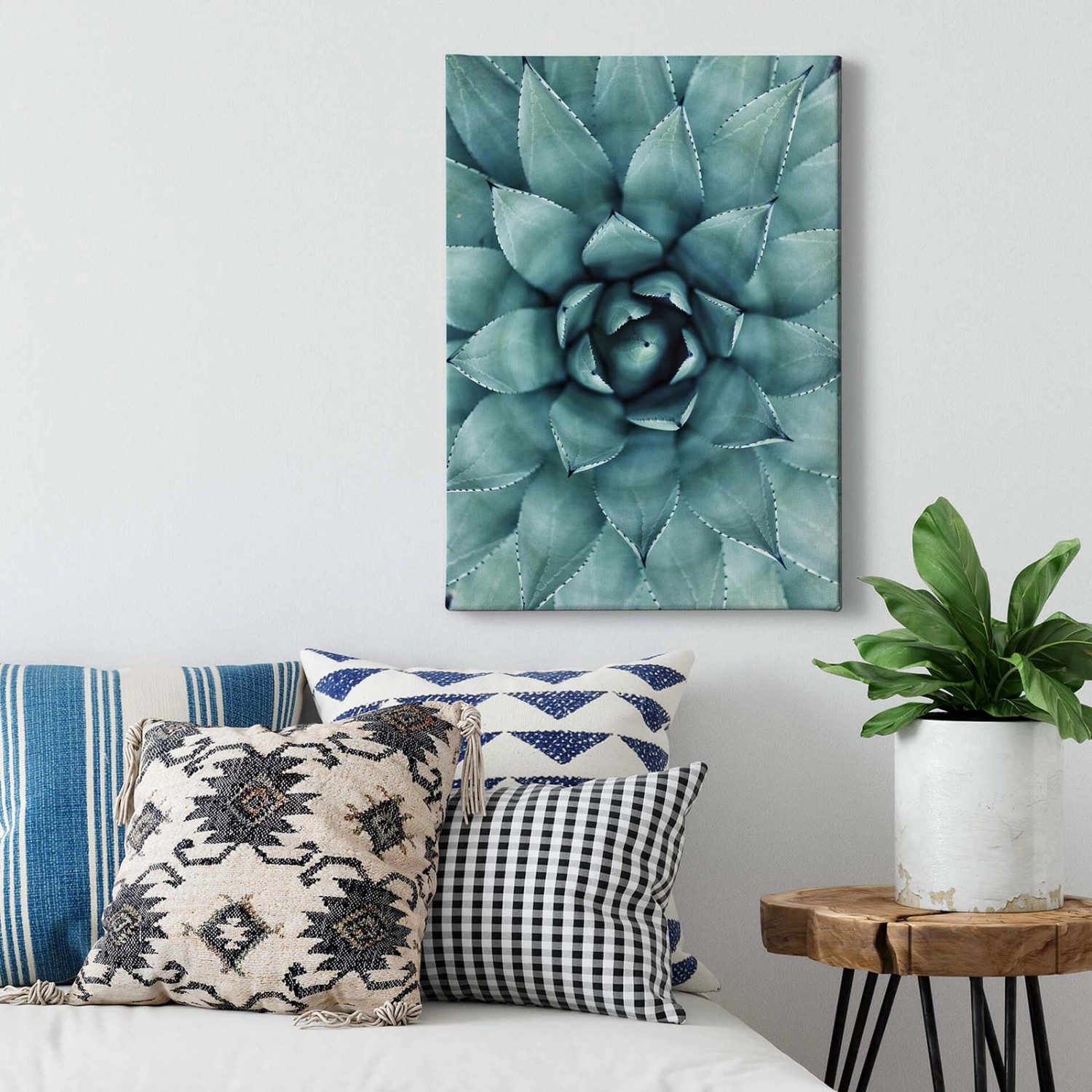 Bricoflor Agave Bild Auf Leinwand Wandbild Mit Pflanze In Grün Blau Ideal Für Badezimmer Und Schlafzimmer Modernes Leinwandbild Im Querformat Bricoflor Agave Bild Auf Leinwand Wandbild Mit Pflanze In Grün Blau Ideal Für Badezimmer Und Schlafzimmer Modernes Leinwandbild Im Querformat von Bricoflor