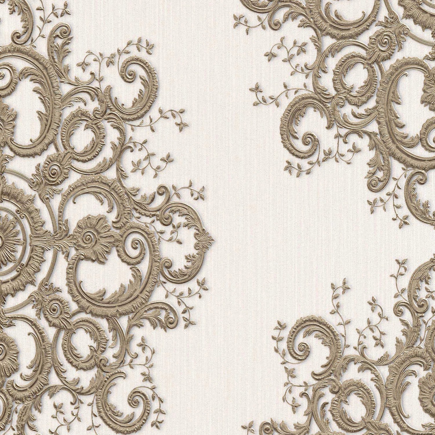 Bricoflor Antik Tapete mit Ornamenten Barock Vliestapete in Creme Gold für Schlafzimmer und Esszimmer Ornament Wandtapete in 3D Optik von Bricoflor